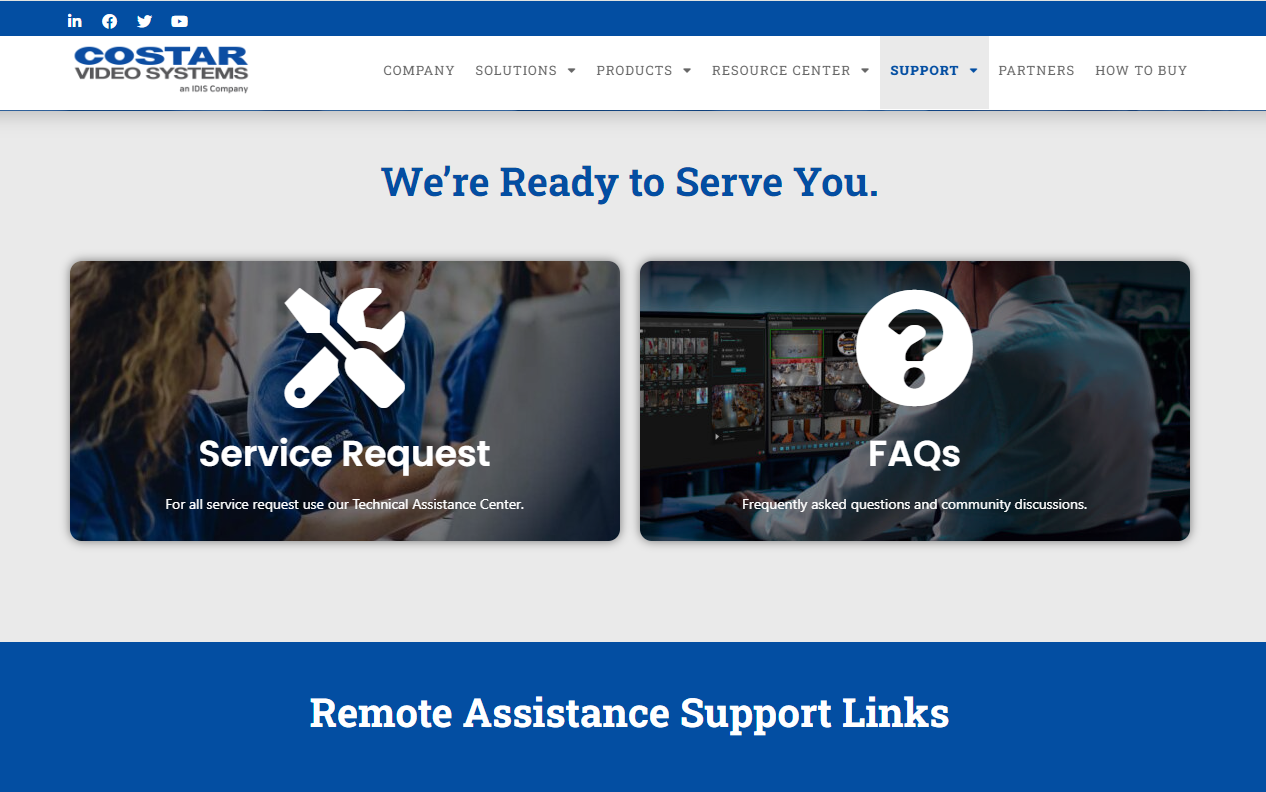 Contacting Tech Support – Arecont Vision